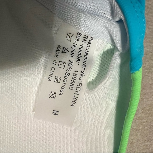 Pink Lily Lime and Teal One-Shoulder Swimsuit | Size Medium - Picture 5 of 5